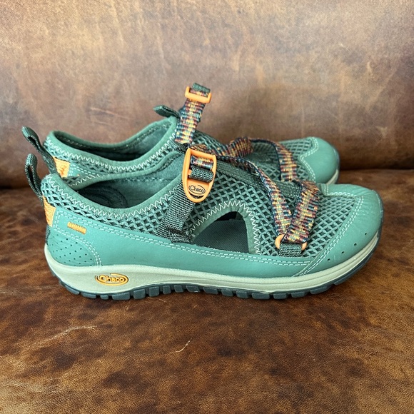 Chaco Green and Orange Kids Sandals - Picture 6 of 8